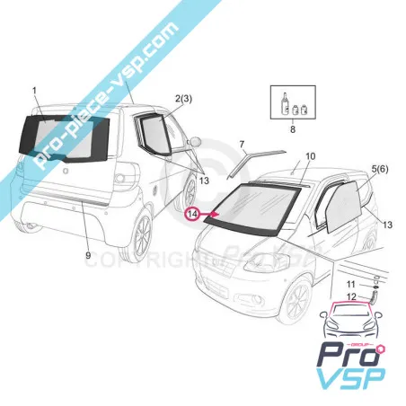 Pare brise pour Casalini M10 M110 M12