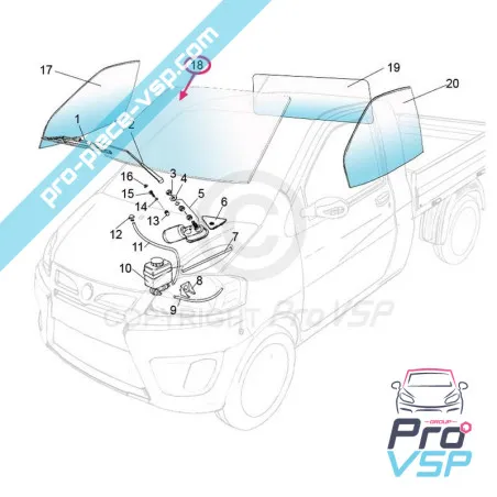 Pare brise pour Casalini Sulky M10 M110 M12 Pick-Up 12