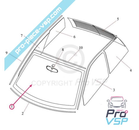 Pára-brisa para italcar t2 e t3