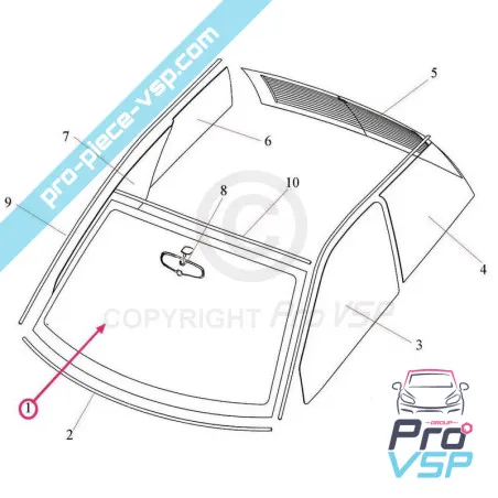 Windshield for Italcar T2 and T3