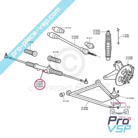 Crémaillère de direction pour Chatenet Barooder Speedino