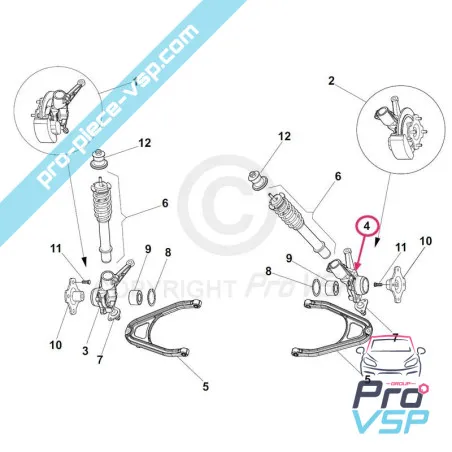 Suporte esquerdo do cubo adaptável para Grecav