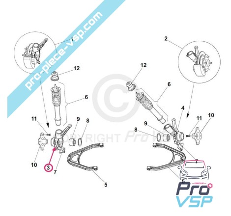 Porte moyeu droit adaptable pour Grecav