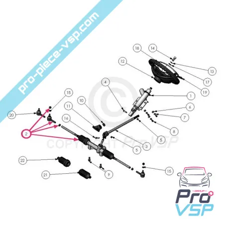 Original steering rack for Ligier