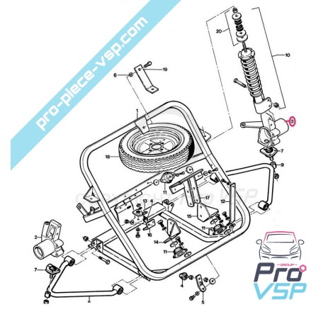 Porte moyeu gauche pour microcar lyra