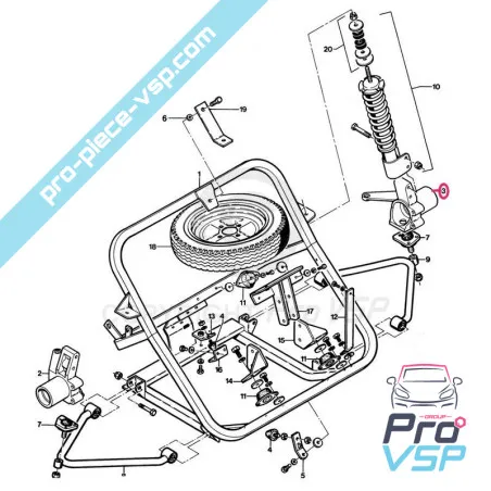Porte moyeu gauche pour microcar lyra
