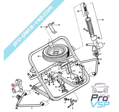 Porte moyeu droit pour microcar lyra