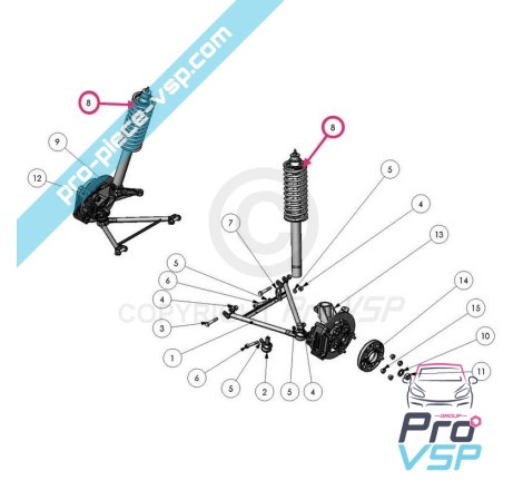 Frontschlagabsorber anpassbar für Ligier xtoo 1, 2, max