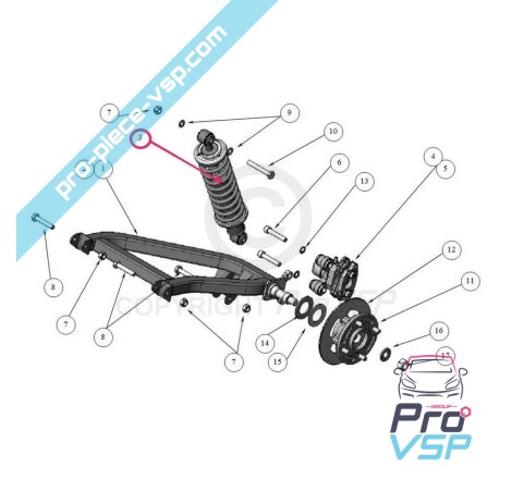 Heckdämpferabsorber für Ligier nova