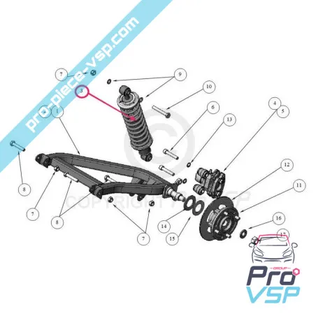 Amortisseur arrière pour ligier nova