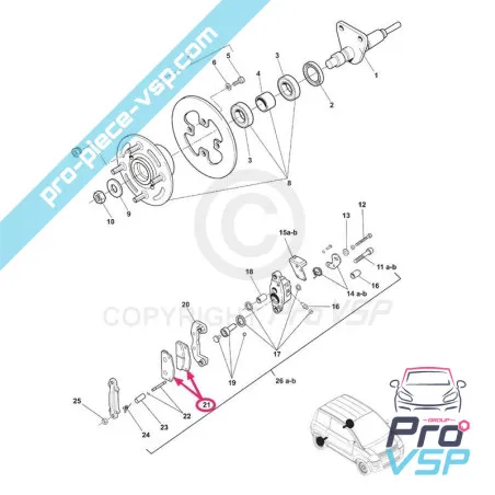 Frenos traseros ajustables para Microcar Jdm