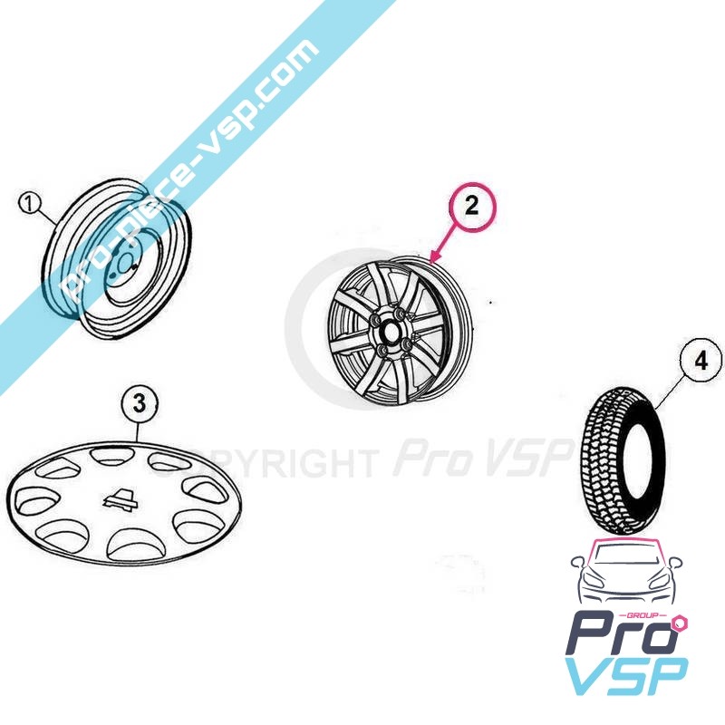 RIM in alluminio da 14 pollici