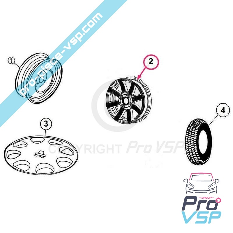 Rim alu 14 polegadas cinza antracite