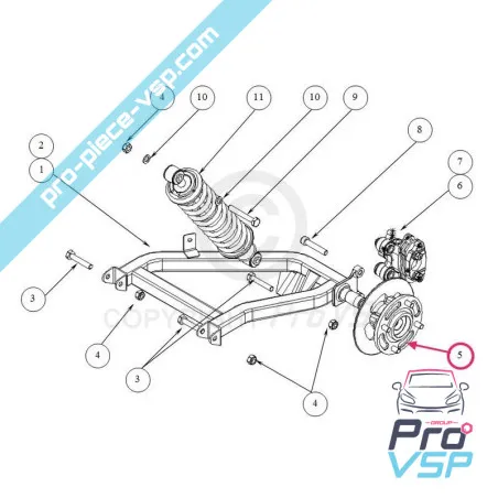 Soporte para rueda trasera Ligier Nova