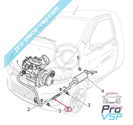 Flexible d'échappement pour casalini sulky pick-up pick-up 12