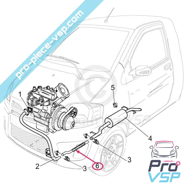 Avgasslang för casalini sulky pick-up pick-up 12