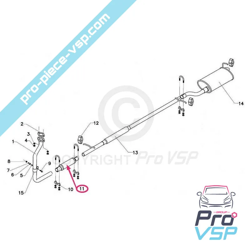 Flexible d'échappement pour italcar t2 et t3