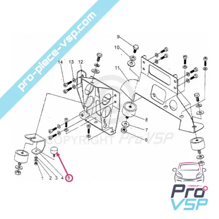 Silent bloc moteur origine pour Italcar et Tasso