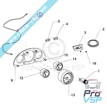 Câble de compteur origine pour Italcar Tasso