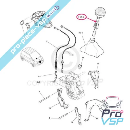 Levier de vitesse pour microcar mc1 et mc2