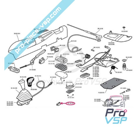 Contator de alavanca de velocidade para Aixam Microcar Chatenet Grecav