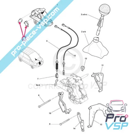 Contator de alavanca de velocidade para Aixam Microcar Chatenet Grecav