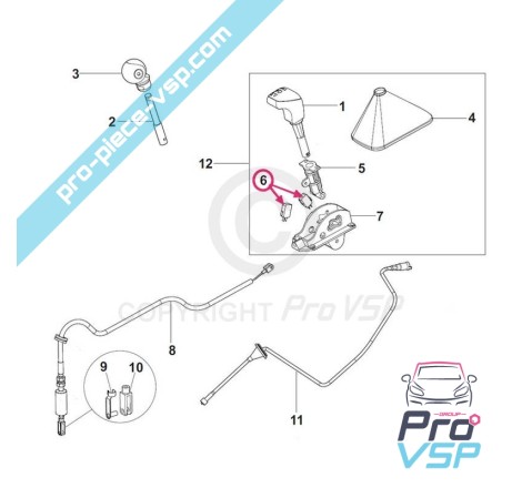 Contator de alavanca de velocidade para Aixam Microcar Chatenet Grecav