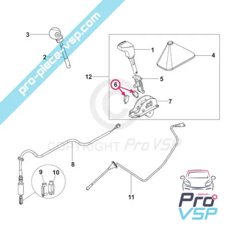 Contactor de palanca de velocidad para Aixam Microcar Chatenet Grecav