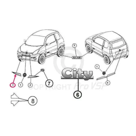 Oikea Chrome Band for aixam city roadline crossline ja scouty