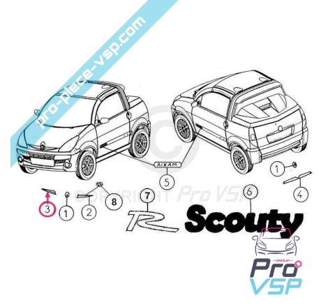 Bande chromée droite pour aixam city roadline crossline et scouty