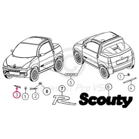 Oikea Chrome Band for aixam city roadline crossline ja scouty