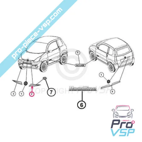 Bandiera cromata per aixam city roadline crossline e scouty