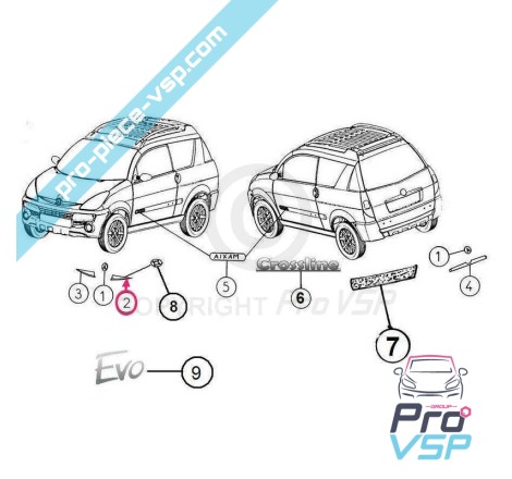 Bande chromée gauche pour aixam city roadline crossline et scouty