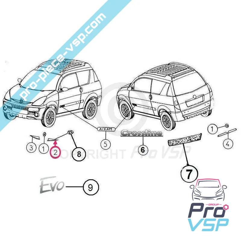 Bandiera cromata per aixam city roadline crossline e scouty