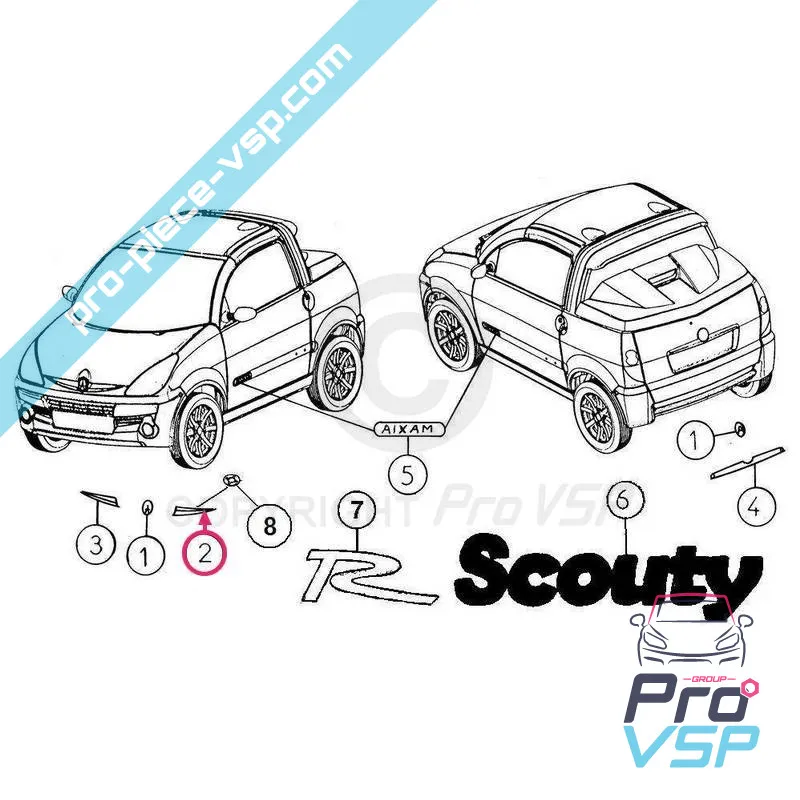 Bande chromée gauche pour aixam city roadline crossline et scouty