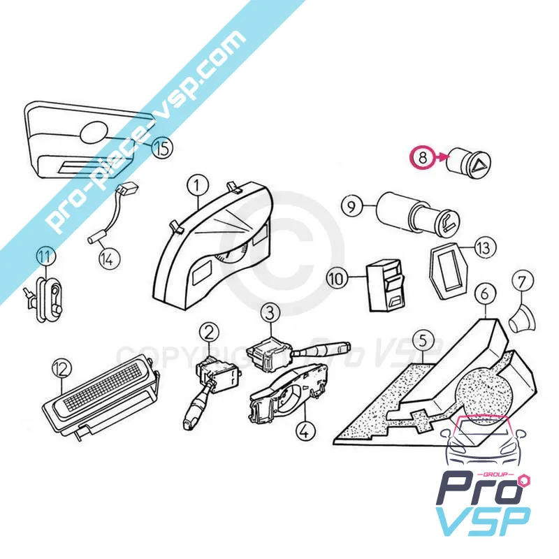 Interrupteur de warning pour Aixam