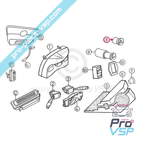 Varningsomkopplare för Aixam