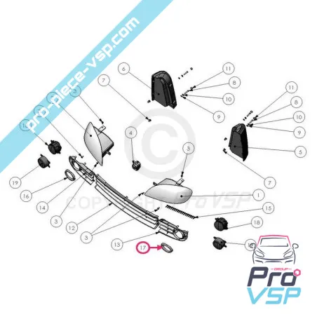 Entourage cromato della nebbia sinistra Ligier