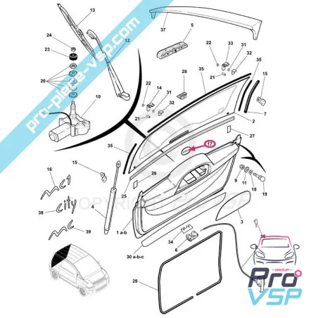 Logo de capot et d'hayon pour microcar mc1 et mc2