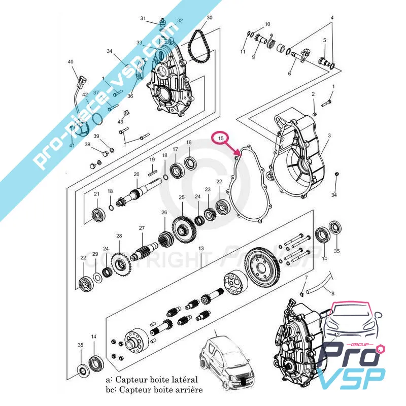 Box crankcase for Microcar Mgo 1 Mgo 2