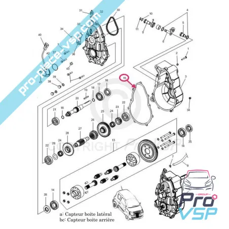 Box crankcase for Microcar Mgo 1 Mgo 2