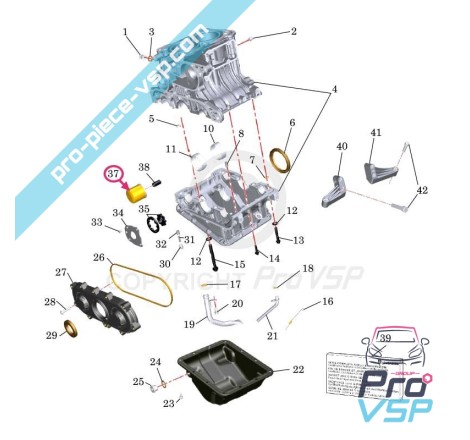 Filtre à huile origine pour moteur lombardini dci