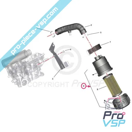 Filtro de ar completo para o motor Lombardini