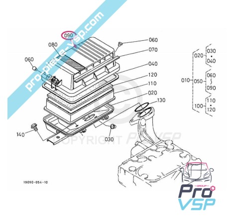 Couvercle de filtre à air pour moteur Kubota z402