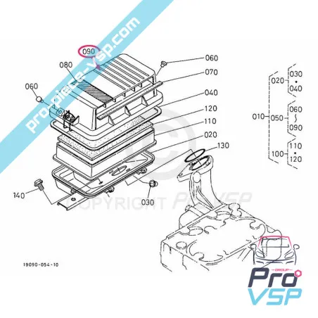 Cubierta del filtro de aire del motor Kubota z402