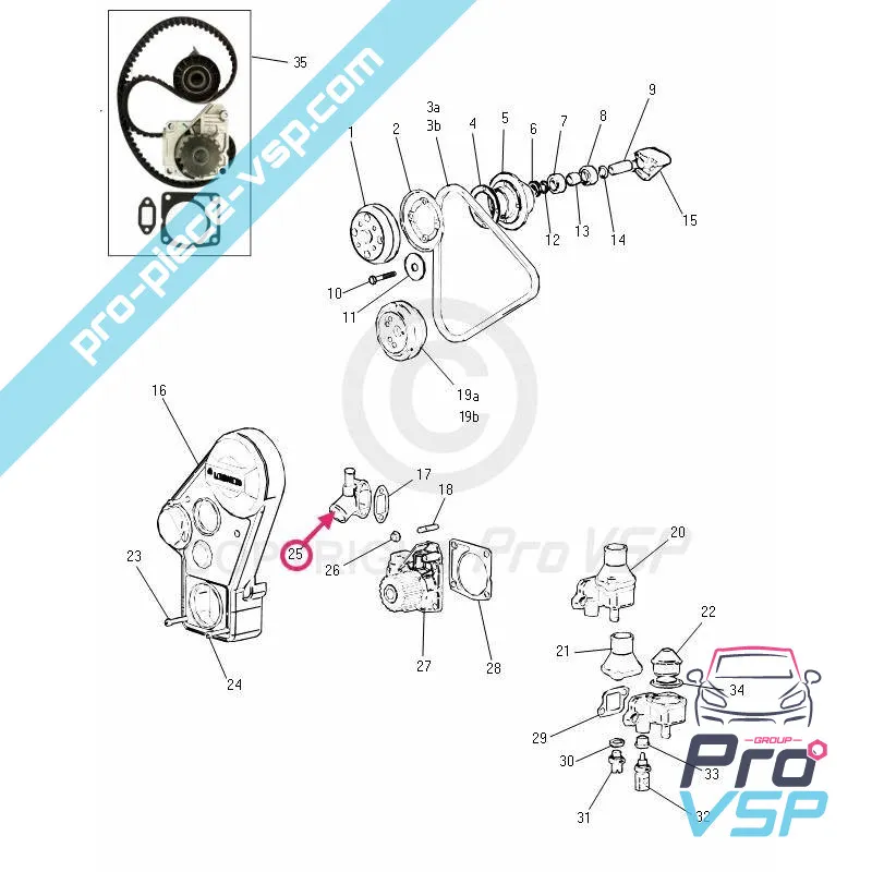 Flange da bomba de água do motor Lombardini