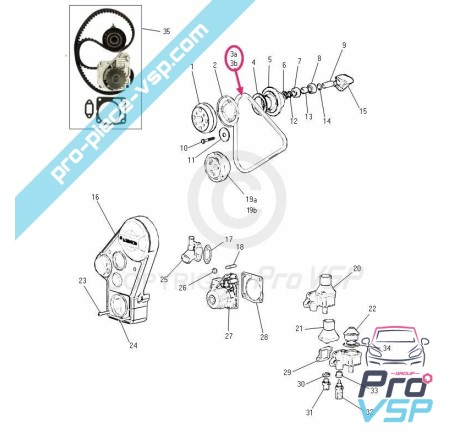 Correia de alternador adaptável para microcar Mgo 1 e 2 (motor Lombardini Progress )
