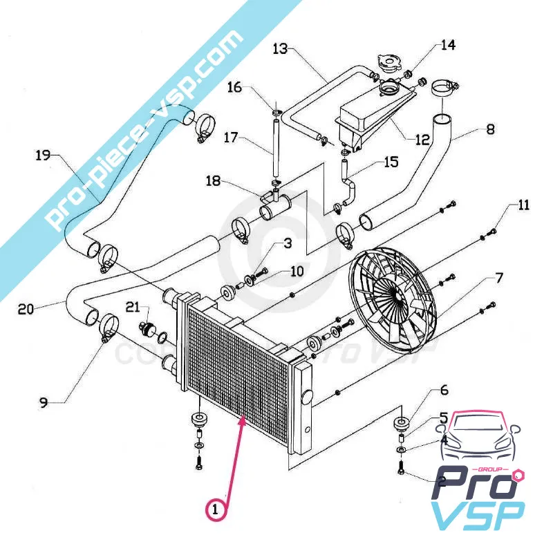 Radiateur pour italcar