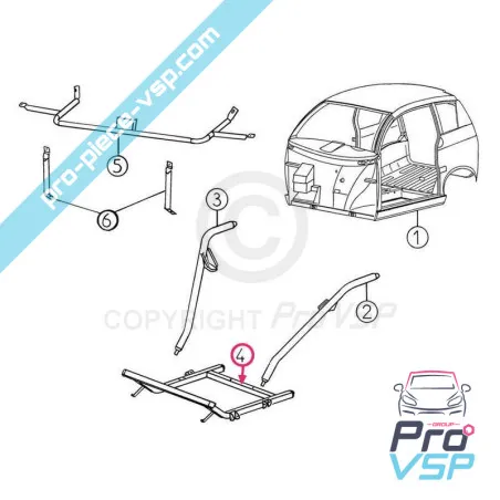 Suport pentru motor pentru aixam a721 a741 a751 city scouty crossline roadline