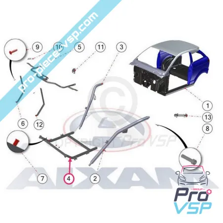 Suport pentru motor adaptabil pentru Aixam Impulsion Vision